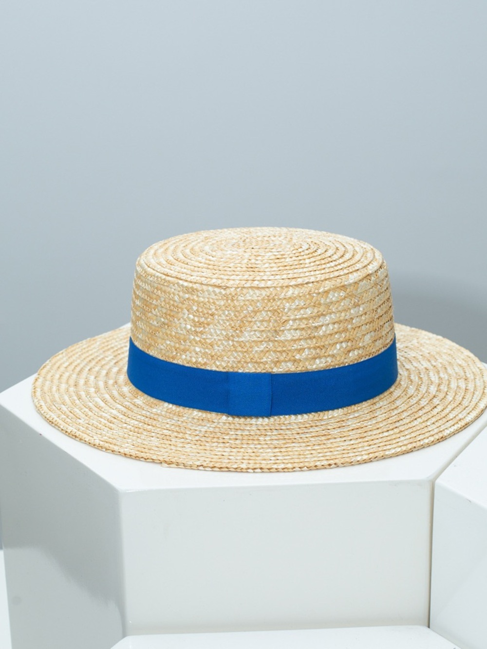 Straw Boater Hat with Ribbon - Picture 9 of 11